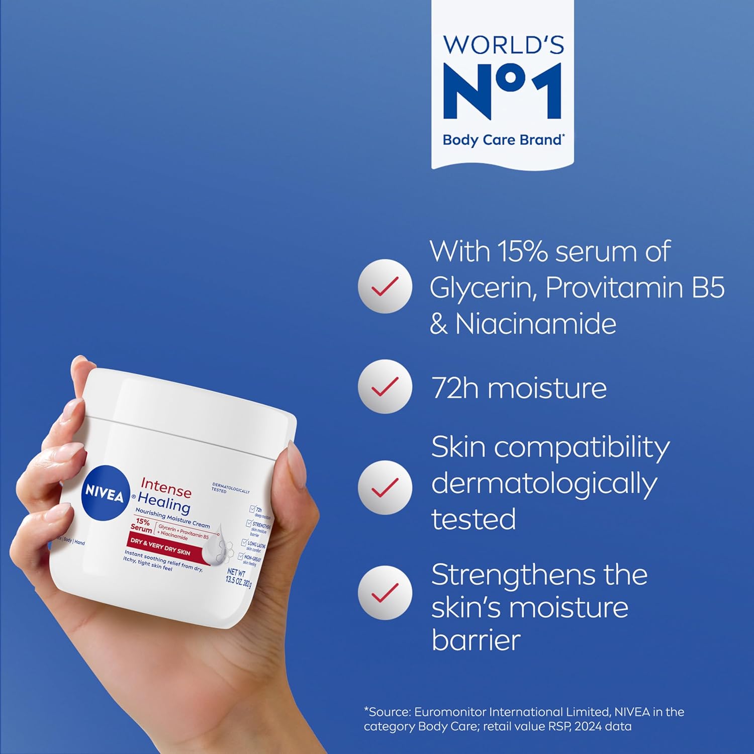 NIVEA_Intense_Healing_Body_Cream_for_Dry_Skin_with_Glycerin,_Provitamin_B5_and_Niacinamide,_72-Hour_Moisture,_Non-Greasy_Body_Moisturizer_Immediately_Soothes_Dry,_Itchy_Skin_Feeling,_13.5_Oz_Jar