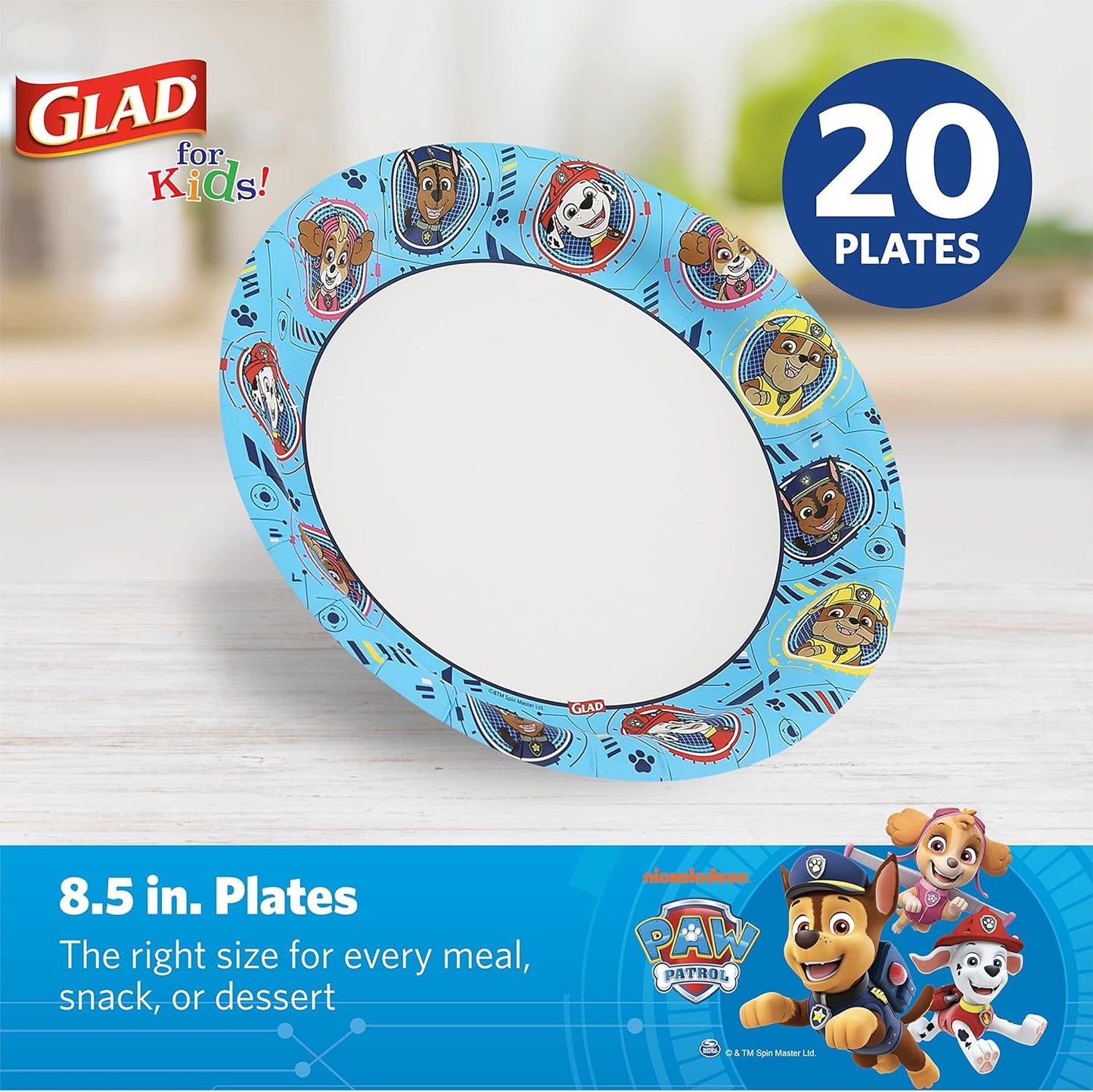 Glad_for_Kids_Paw_Patrol_Disposable_Paper_Plates,_Heavy_Duty_Soak_Proof_Microwavable_Kids_Plates_for_Parties,_Birthdays,_and_Everyday_Meals,_Core_Pups_Blue,_8.5_Inch,_20_Count