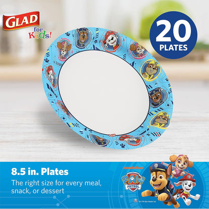 Glad_for_Kids_Paw_Patrol_Disposable_Paper_Plates,_Heavy_Duty_Soak_Proof_Microwavable_Kids_Plates_for_Parties,_Birthdays,_and_Everyday_Meals,_Core_Pups_Blue,_8.5_Inch,_20_Count