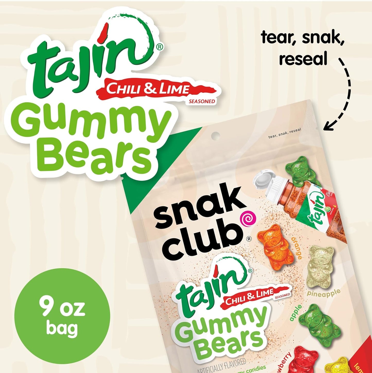 Snak_Club_Tajin_Gummy_Bears,_Assorted_Fruit_Candy_Gummies_with_Chili_and_Lime_Seasoning,_Mild,_Gluten-Free_and_Vegan_Snacks,_9_oz_Resealable_Bag