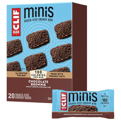 CLIF_BAR_Minis_-_Chocolate_Brownie_Flavor_-_Made_with_Organic_Oats_-_4g_Protein_-_Non-GMO_-_Plant_Based_-_Snack-Size_Energy_Bars_-_0.99_oz._(20_Pack)