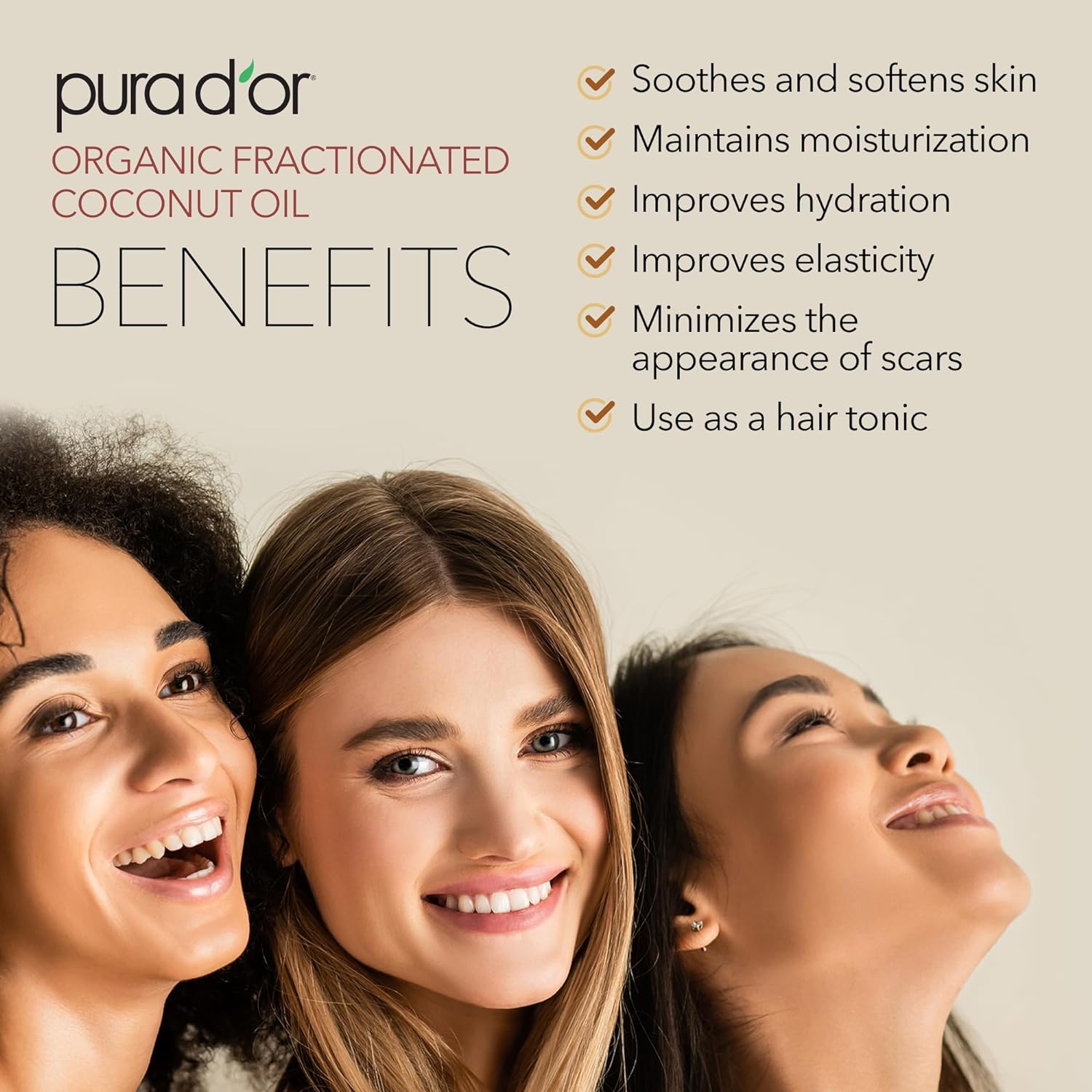 PURA_D'OR_16_Oz_ORGANIC_Fractionated_Coconut_Oil_–_USDA_Certified_–_MCT_Oil_–_Therapeutic,_Hydrating,_Lightweight_Moisturizer_–_Hexane_Free_Carrier_Oil_For_Essential_Oils_&_Massage_–_Face,_Hair_&_Body