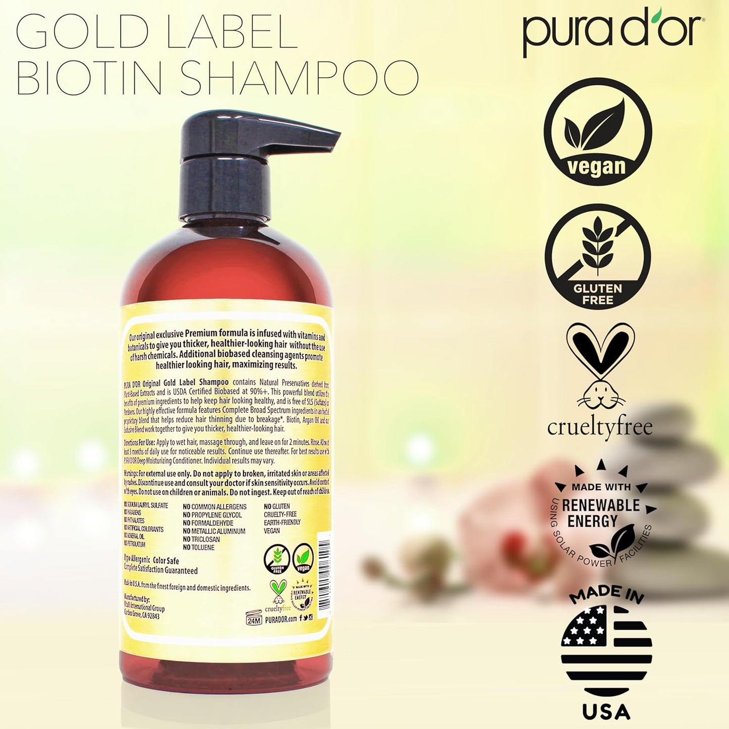 PURA_D'OR_Original_Gold_Label_Anti-Thinning_Shampoo_-_CLINICALLY_TESTED_-_Biotin_&_Argan_Oil_–_Sulfate-Free_Strengthening_&_Volumizing_for_Fuller-Looking_Hair,_Men_&_Women,_Natural_Earthy_Scent_16_oz