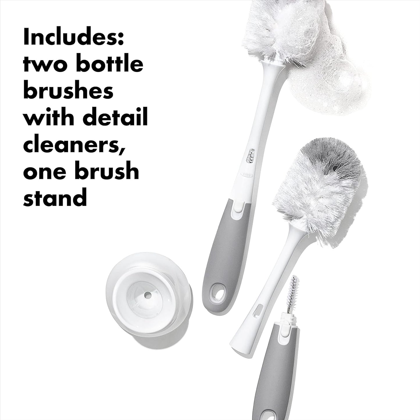 OXO_Tot_Bottle_Brush_with_Nipple_Cleaner_and_Stand_–_Gray,_2-Pack