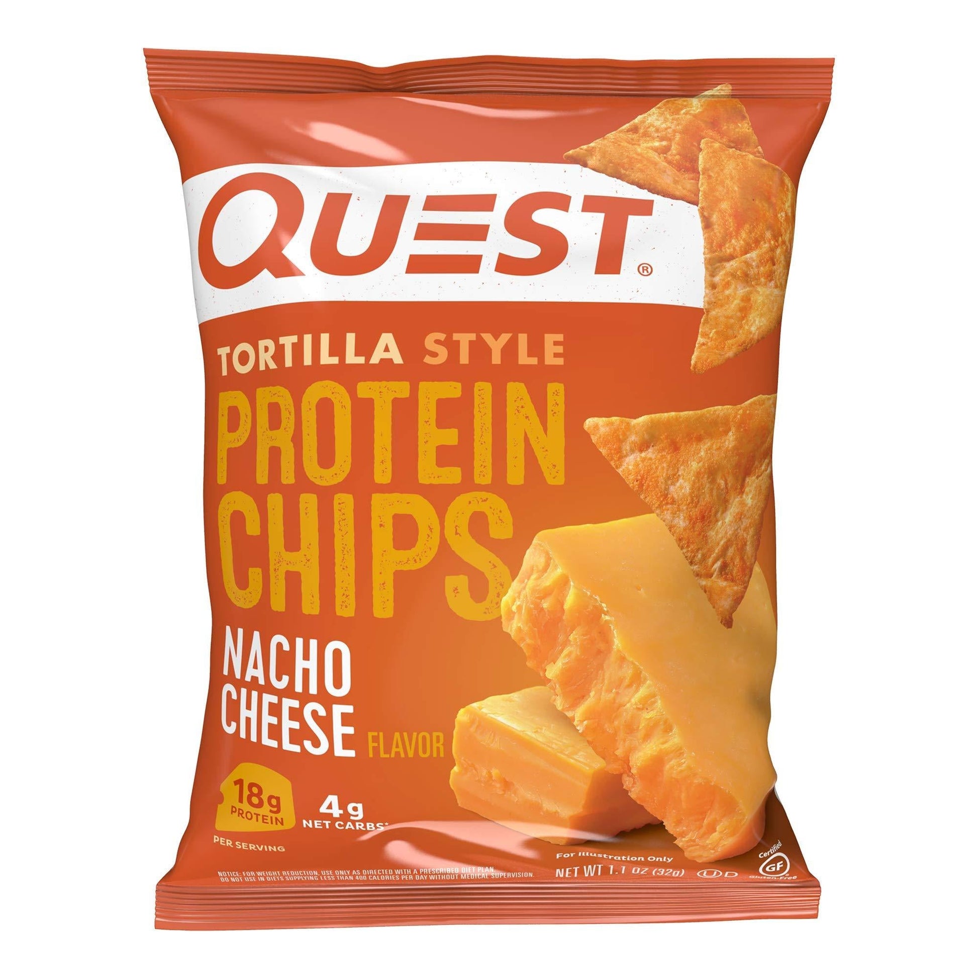 Quest_Nutrition_Nacho_Cheese_Tortilla_Style_Protein_Chips,_18g_Protein,_4g_Net_Carb,_Low_Carb,_Gluten_Free,_1.1_oz_(Pack_of_12)
