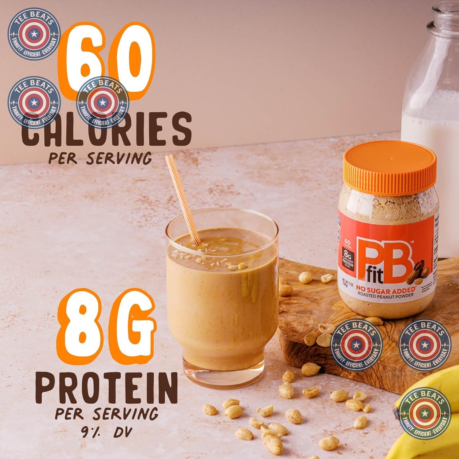 PBfit_7_Ounce_No_Sugar_Added_Peanut_Butter_Powder,_Powdered_Spread_from_Real_Roasted_Peanuts,_8g_Protein,_Made_with_Erythritol_and_Monk_Fruit_(Pack_of_1)