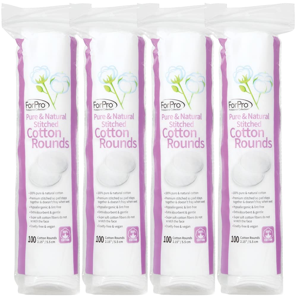 ForPro_Pure_&_Natural_Stitched_Cotton_Rounds_for_Face_400_Count_Makeup_Pack_Pads_Cosmetic