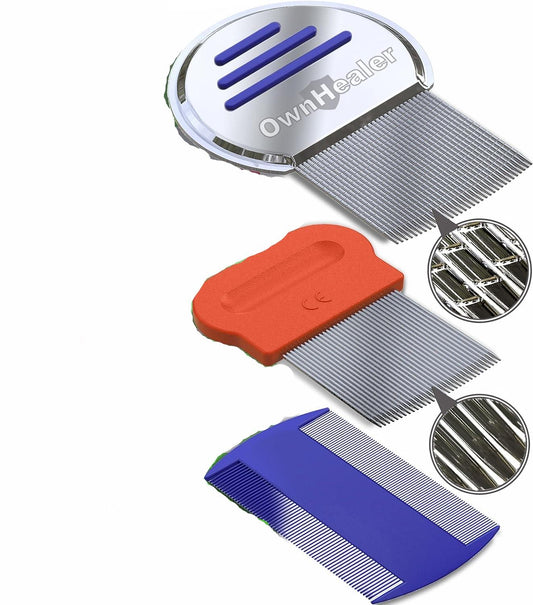 OWNHEALER_Professional_Lice_Comb_Kit_-_for_Lice,_Nits,_and_Dandruff_Removal._Quick_Results_for_Head_Lice_Treatment_-_Suitable_for_All_Hair_Types