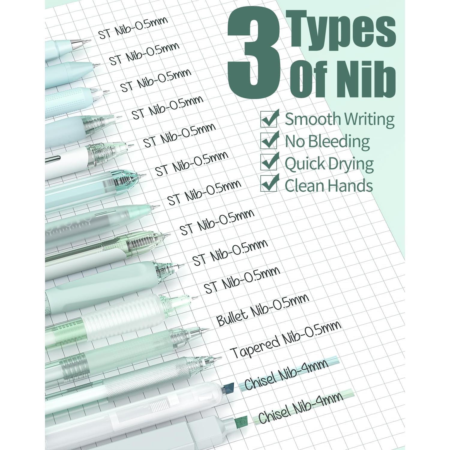 Four_Candies_Pastel_Gel_Ink_Pen_Set,Cute_Retractable_0.5mm_Fine_Point_Pen,Note_Taking_Aesthetic_Pens,_Black_Ink_Pens_with_Highlighter,_Smooth_Writing_Pens_for_School,_Office