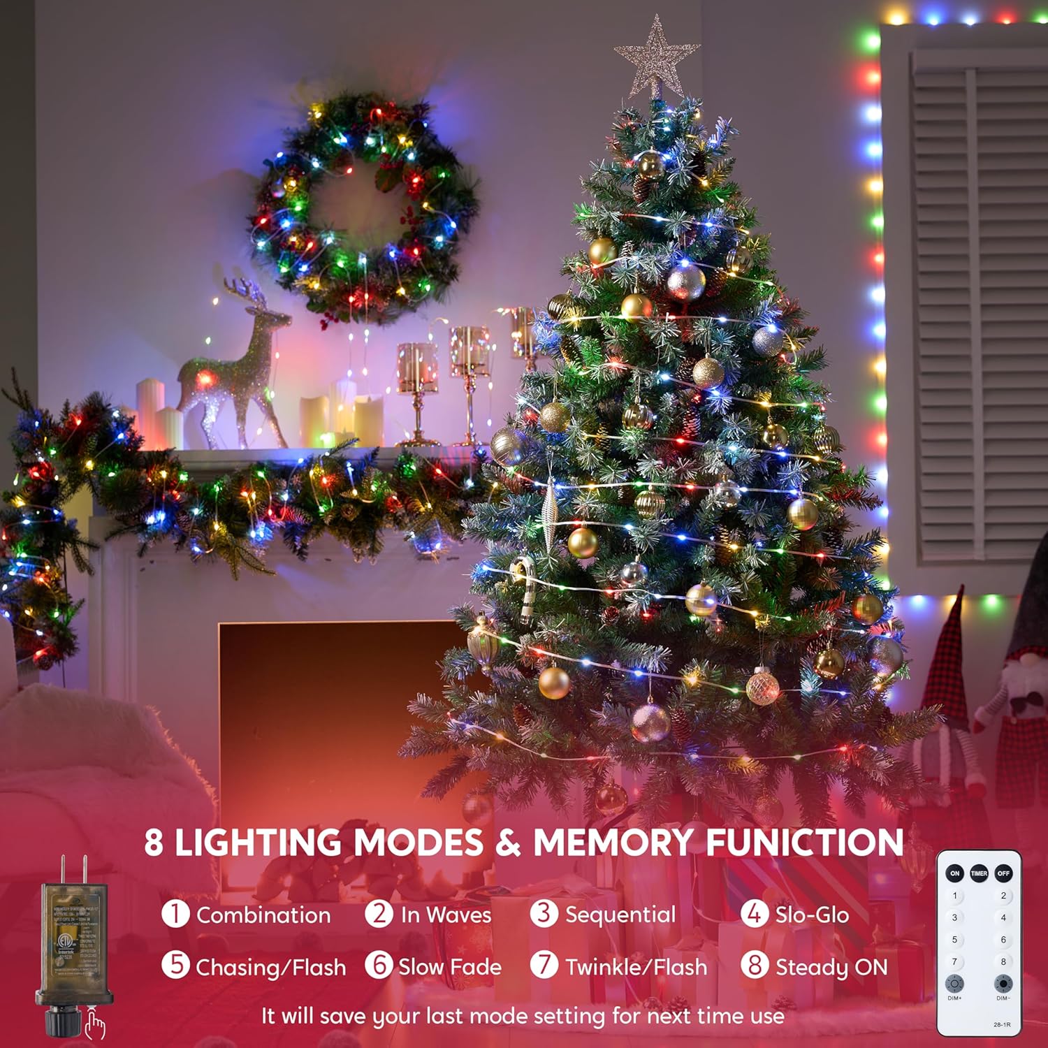 Joiedomi_600_LED_Christmas_Lights_Outdoor,197_FT_Multicolor_Christmas_Tree_Lights_with_8_Modes_Timer,_PVC_Clear_Wire_String_Lights_with_Reel_for_Indoor_Outdoor_Holiday_Xmas_Eve_Night_Decorations