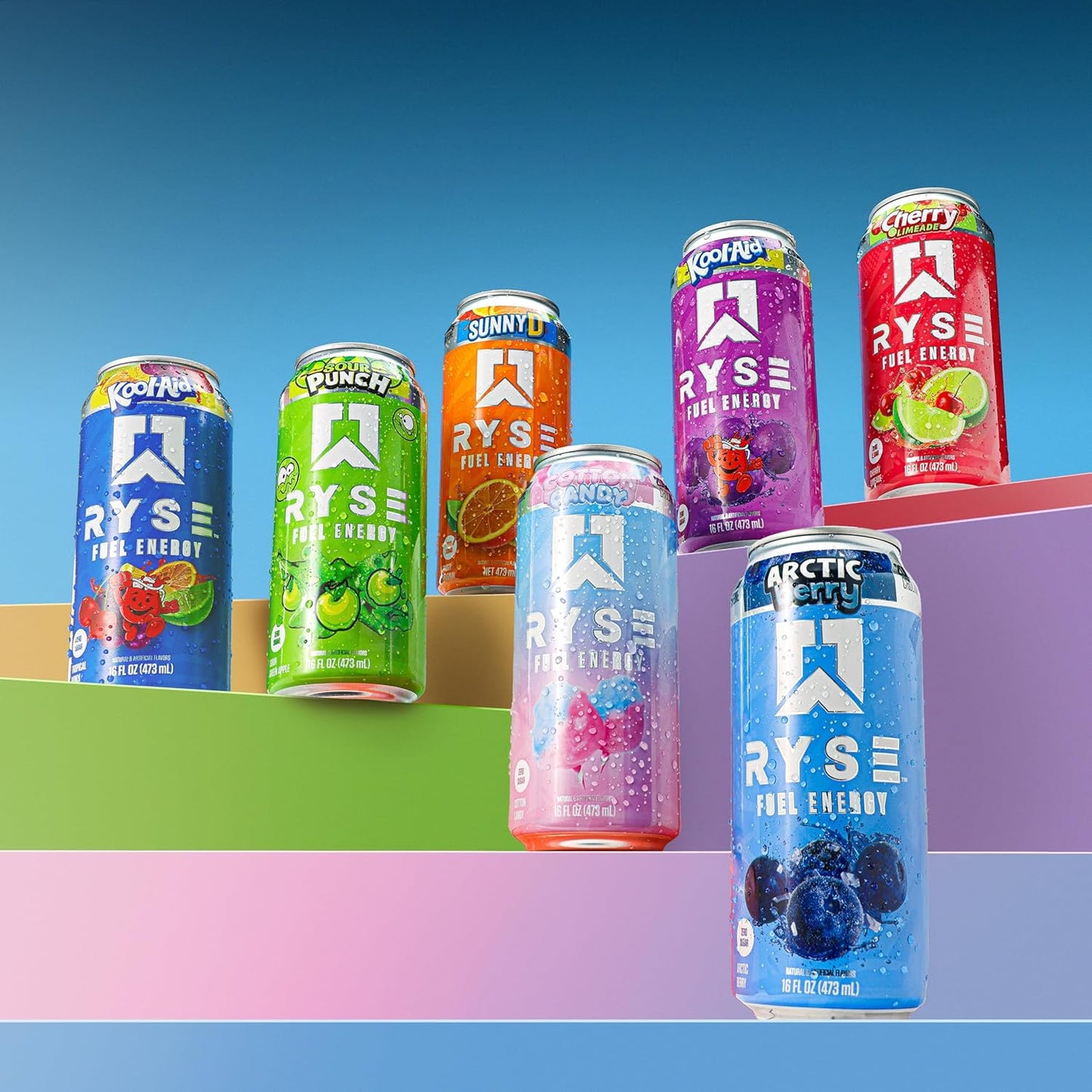 RYSE_Fuel_Energy_Drink_-_Variety_Pack_-_Sugar_Free,_Gluten_Free_&_Vegan_-_200mg_Natural_Caffeine,_Taurine_&_Choline_for_Focus_&_Energy_-_No_Artificial_Colors_-_16_fl_oz_Cans_(12-Pack)