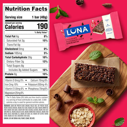 LUNA_Bar_-_Chocolate_Peppermint_Stick_Flavor_-_Gluten_Free_Snack_Bars_-_Non-GMO_-_Protein_Bars_-_Made_with_Organic_Oats_-_Value_Pack_(12_Pack)