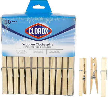 Clorox_Wood_Clothespins_with_Spring_–_Value_Pack_Set_of_50_|_Rust_Resistant,_Heavy-Duty_Coil,_Non-Slip_Grip_for_Line_Drying_Laundry,_Chip_Clips,_Crafts,_50_Pack