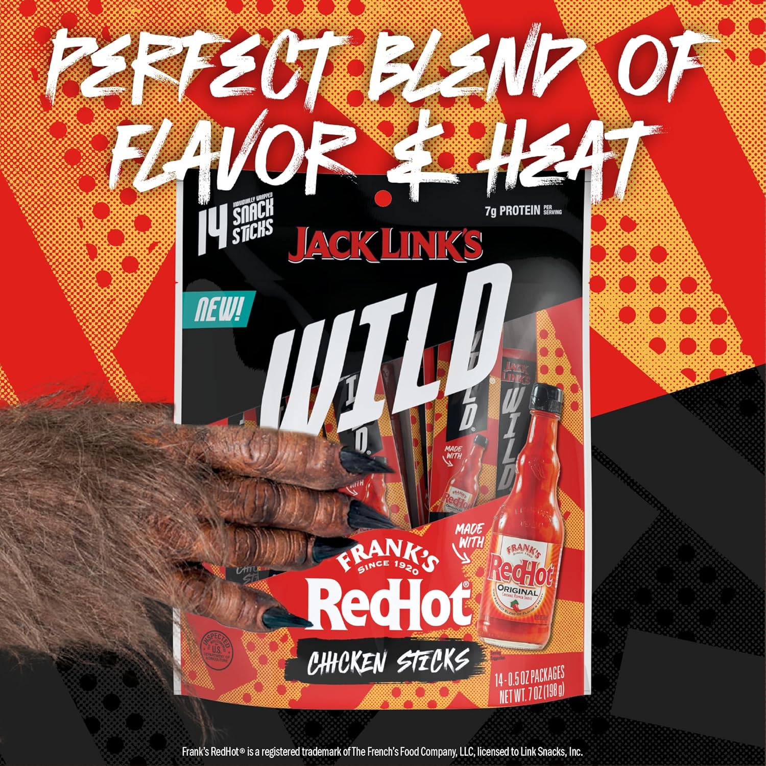 Jack_Link's_Wild_Mini_Chicken_Sticks_Made_with_Frank's_RedHot_Flavor_–_7g_of_Protein_Snacks,_On_The_Go_Snacking,_Keto_&_Paleo_Snack,_Carnivore_Diet_Ready,_Individually_Wrapped_–_0.5_Oz._(14_Count)