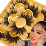 Focipeysa Dramatic Eyelashes Fluffy Faux Mink Lashes 22mm Long False Eyelashes D Curl Eyelashes that Look Like Extension 5 Pairs Pack