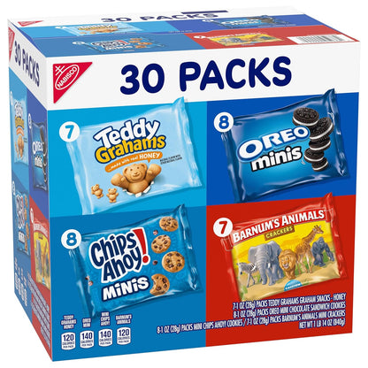 Nabisco_Team_Favorites_Variety_Pack,_OREO_Mini,_CHIPS_AHOY!_Mini,_Teddy_Grahams_Honey_&_Barnum's_Animal_Crackers,_30_Snack_Packs