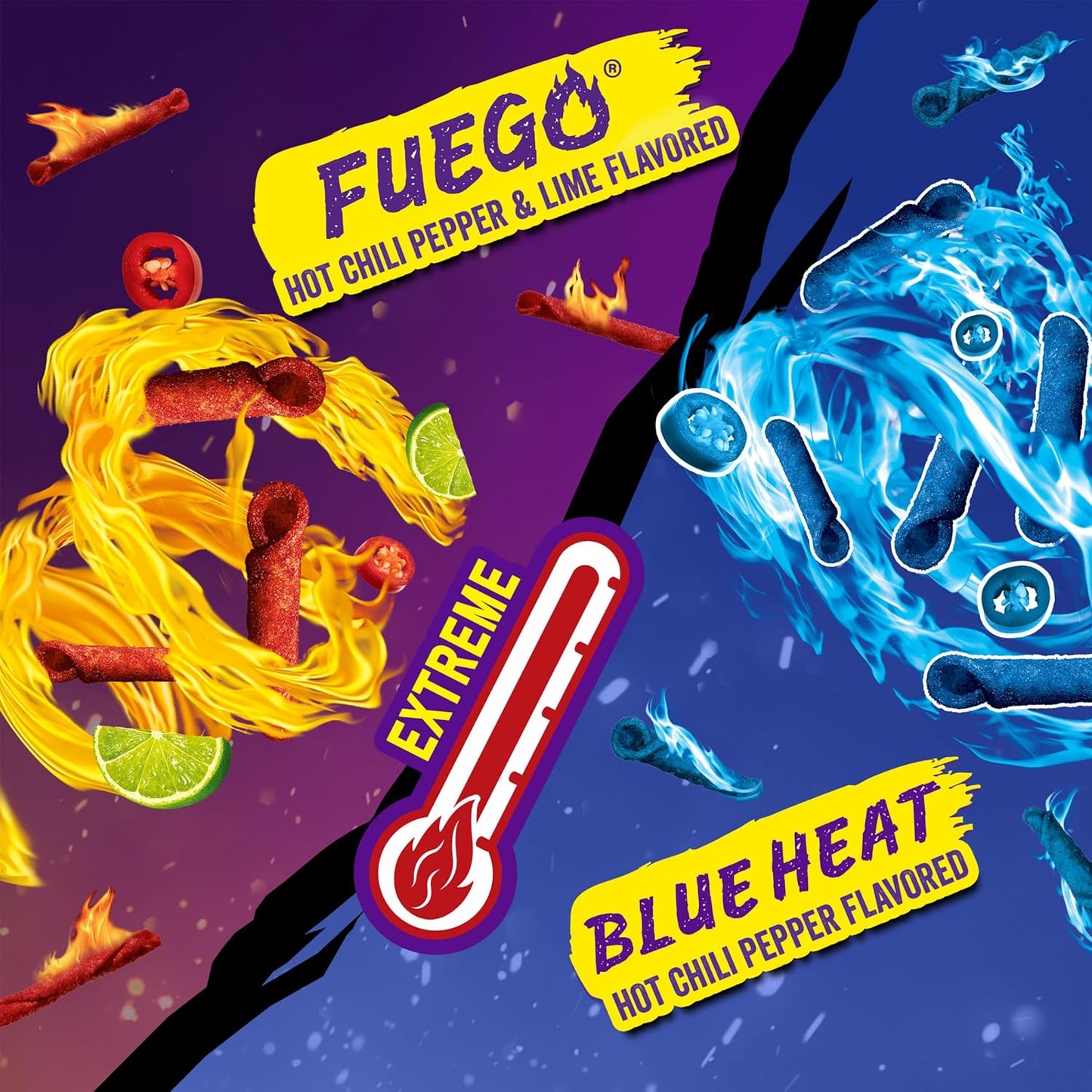 Takis_Mini_25_pc_/_1.23_oz_Bite_Size_Variety_Pack,_Assorted_Flavored_Mixed_Rolled_Tortilla_Chips_–_(15)_Fuego,_(10)_Blue_Heat