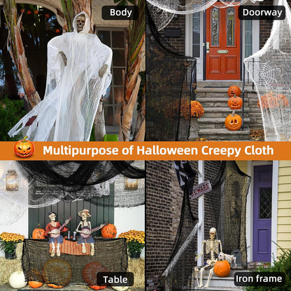 Creepy_Cloth_6Pcs_30×72inch_Black_Spooky_Scary_Gauze_Decor_Halloween_Decorations_for_Party_Indoor_Outdoor_(4Black_+_2White)