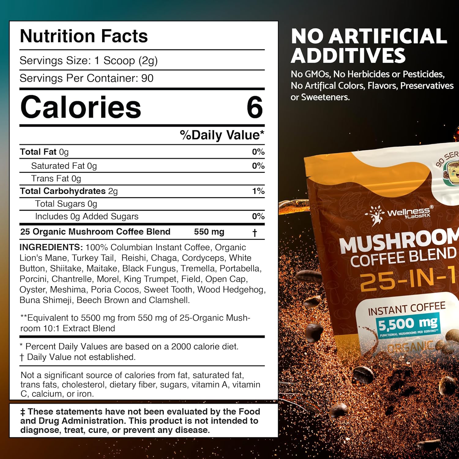 Mushroom_Coffee_Organic_Instant_Coffee,_25-in-1,_Third-Party_Tested_Keto_Friendly_Lions_Mane_Supplement_with_Functional_Mushrooms_–_Shiitake,_Reishi,_Lion’s_Mane_&_More_|_Smooth,_Rich_Flavor_-_90_Servings