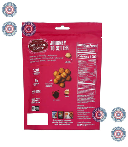 Saffron_Road_Korean_BBQ_Crunchy_Chickpea_Snack,_6oz_-_Gluten_Free,_Non-GMO,_Halal,_Kosher,_Vegan