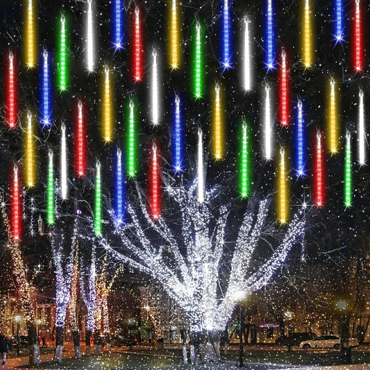 Joomer_Christmas_Lights_Outdoor,_11.8_inch_10_Tubes_240_LED_Meteor_Shower_Lights,_LED_Snow_Falling_Icicle_Cascading_Light_with_Timer_Waterproof_and_Connectable_for_Christmas_Decoration_(Multicolor)