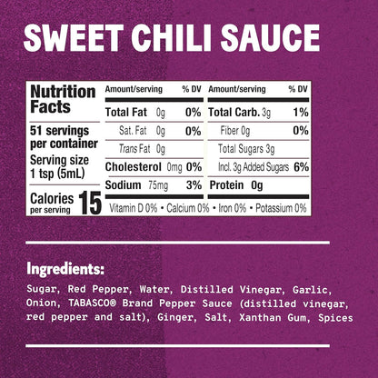TABASCO_Brand_Sweet_Chili_Sauce,_Mild_Hot_Sauce,_Easy-to-Squeeze_Bottle,_Perfect_Balance_of_Sweet_&_Heat,_Versatile_Flavor,_Great_on_Fish_Tacos,_Salads,_Asian_Food_&_More,_11_Oz_(Pack_of_1)