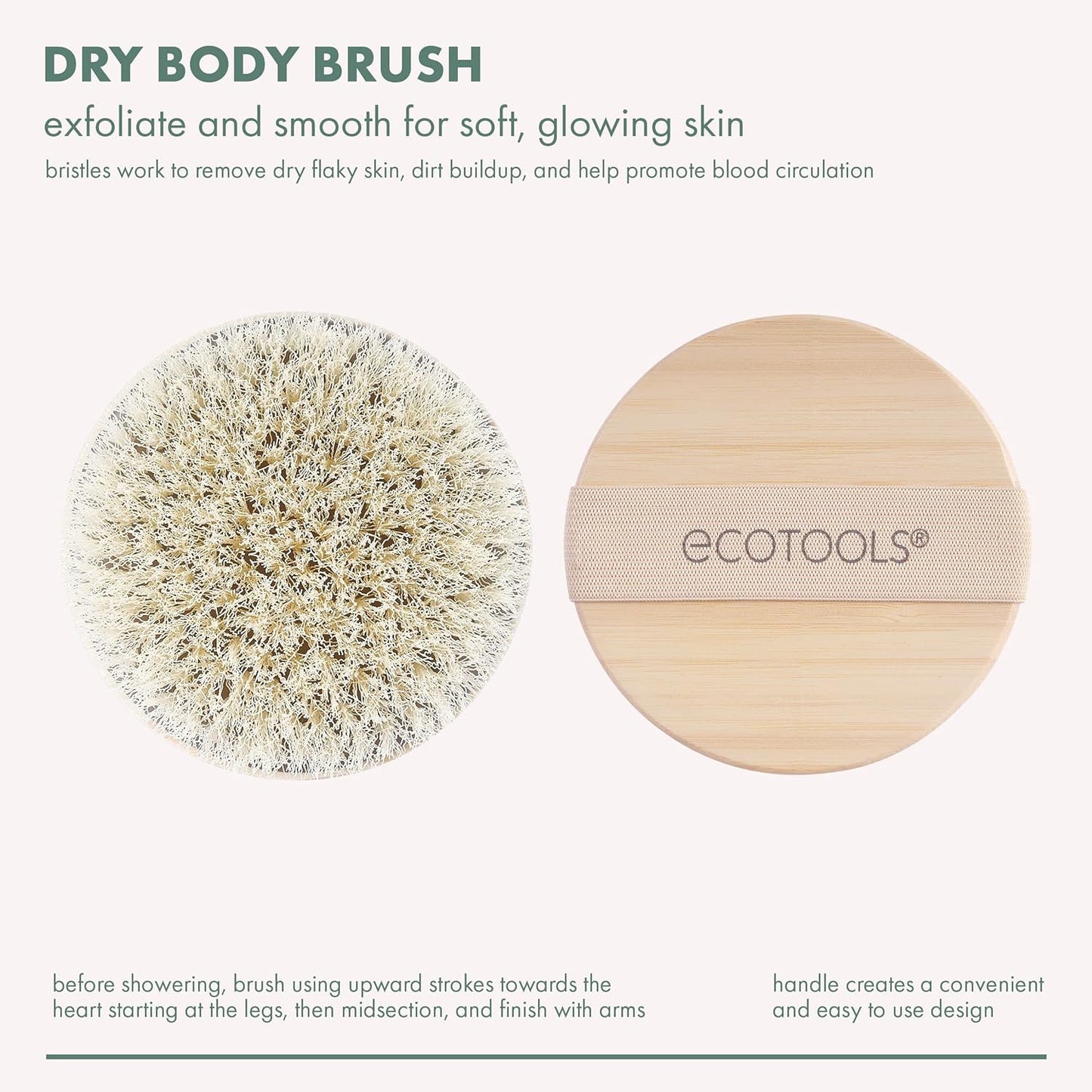 EcoTools_Dry_Body_Brush,_Cruelty-Free_Bristles_Exfoliate_&_Smooth_Skin,_Dry_Brushing_Removes_Flaky_Skin,_May_Help_Improve_Circulation_&_Tone,_Eco-Friendly_Skincare_Tool,_Vegan_&_Cruelty-Free,_1_Count