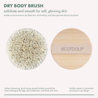 EcoTools_Dry_Body_Brush,_Cruelty-Free_Bristles_Exfoliate_&_Smooth_Skin,_Dry_Brushing_Removes_Flaky_Skin,_May_Help_Improve_Circulation_&_Tone,_Eco-Friendly_Skincare_Tool,_Vegan_&_Cruelty-Free,_1_Count