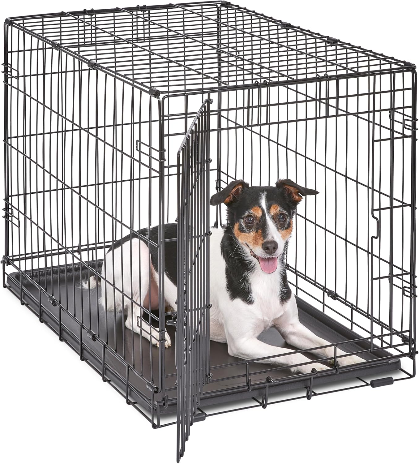MidWest_Homes_for_Pets_30-Inch_iCrate_for_Medium_Breeds,_21-40_lbs,_Single_Door_Folding_Dog_Crate_with_Divider_Panel,_Leak-Proof_Tray_&_Secure_Latch,_Portable,_Durable_&_Easy_to_Assemble