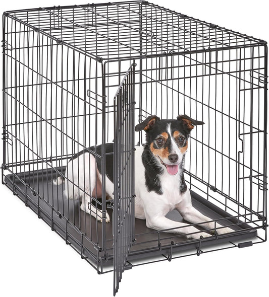 MidWest_Homes_for_Pets_30-Inch_iCrate_for_Medium_Breeds,_21-40_lbs,_Single_Door_Folding_Dog_Crate_with_Divider_Panel,_Leak-Proof_Tray_&_Secure_Latch,_Portable,_Durable_&_Easy_to_Assemble
