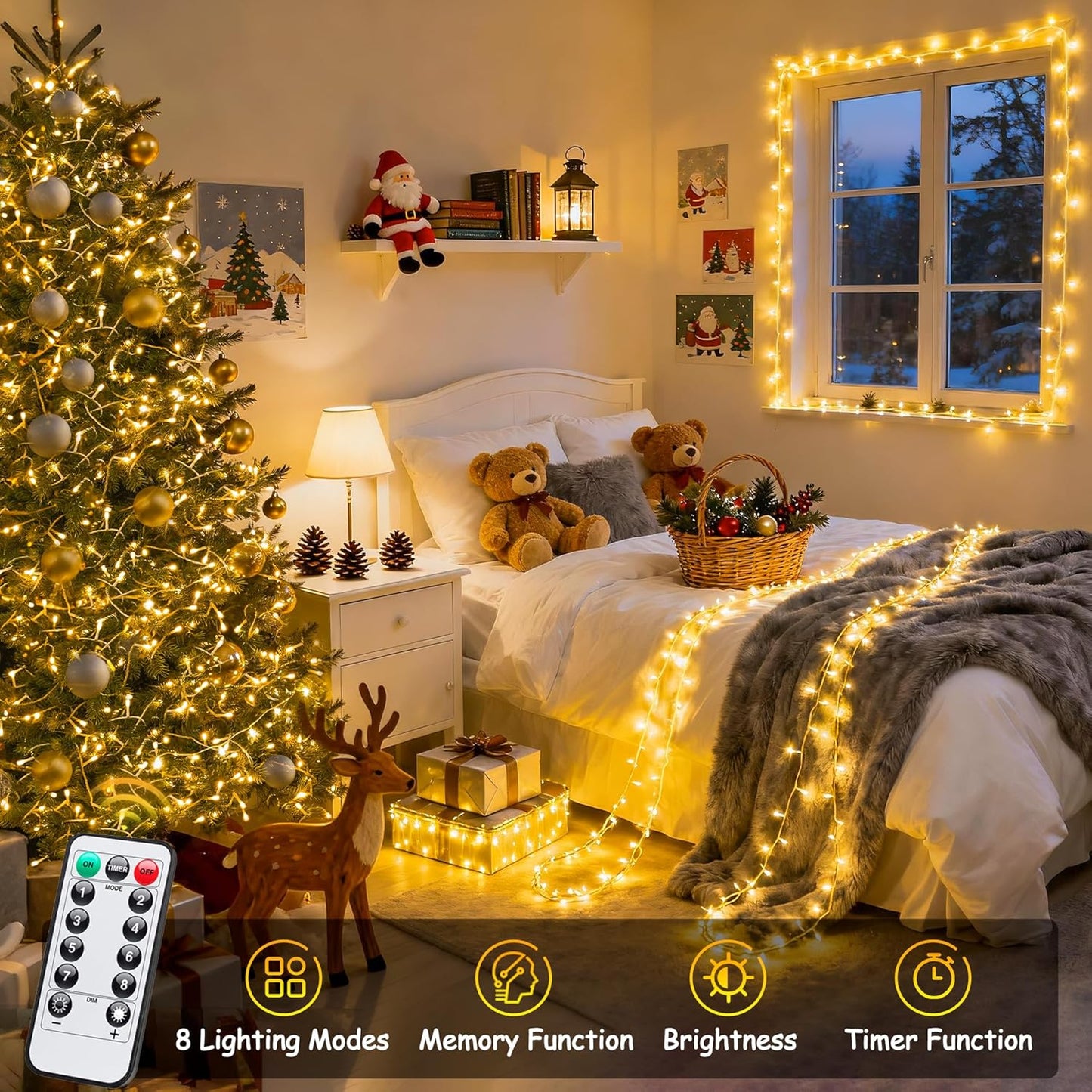 JMEXSUSS_2_Pack_Battery_Operated_Christmas_Lights_with_Remote,__LED_Battery_String_Lights_Outdoor_Indoor,_Warm_White_Twinkle_Light_for_Christmas_Tree_Bedroom_Porch_Garland_Yard_Decor