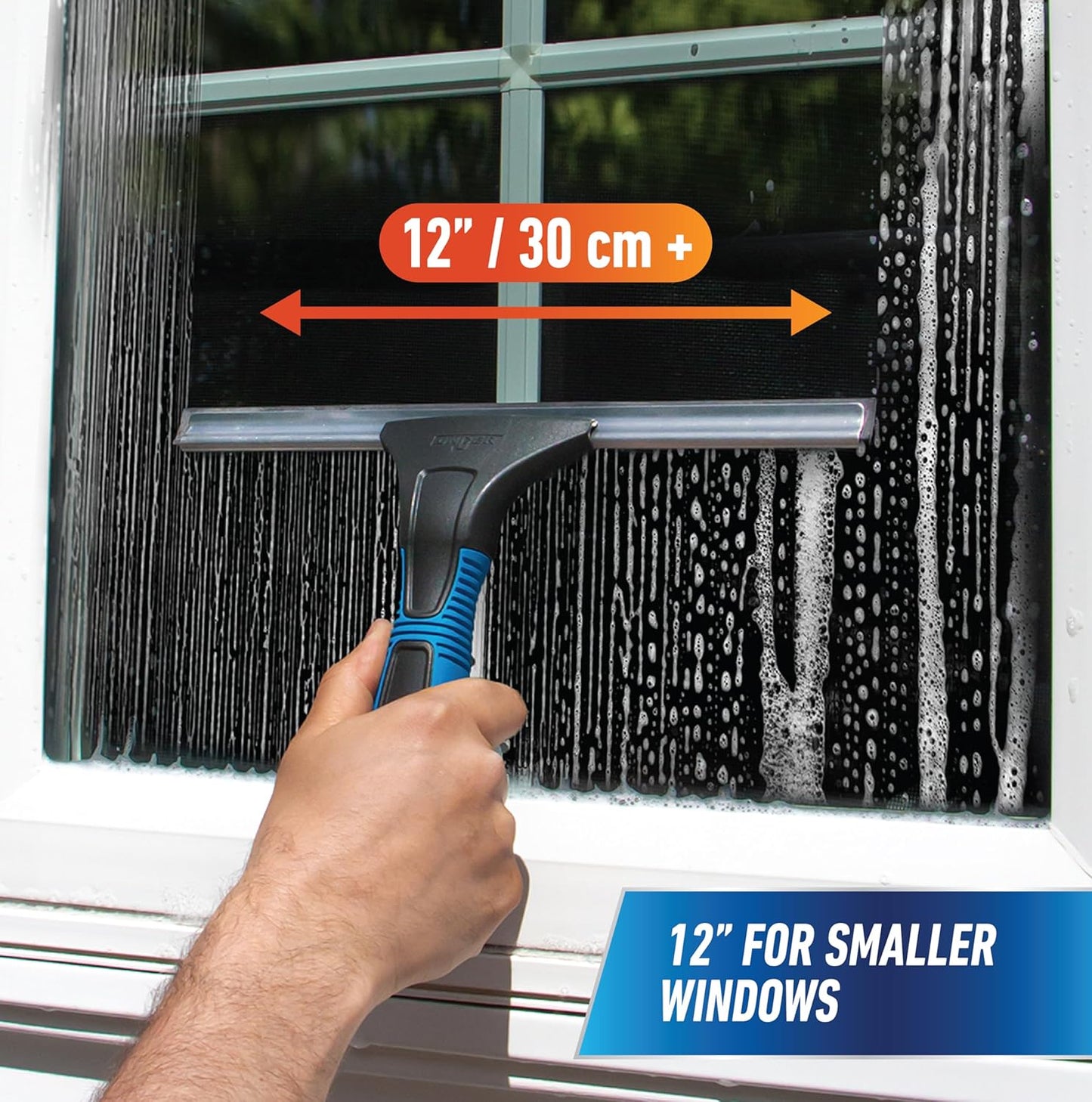 Unger_Professional_Connect_and_Clean_18”_EZ_Change_Window_and_Glass_Cleaning_Squeegee,_Large_and_Small_Windows,_Rubber_Blade_Tool_for_Streak-Free_Results,_Includes_12”_Channel