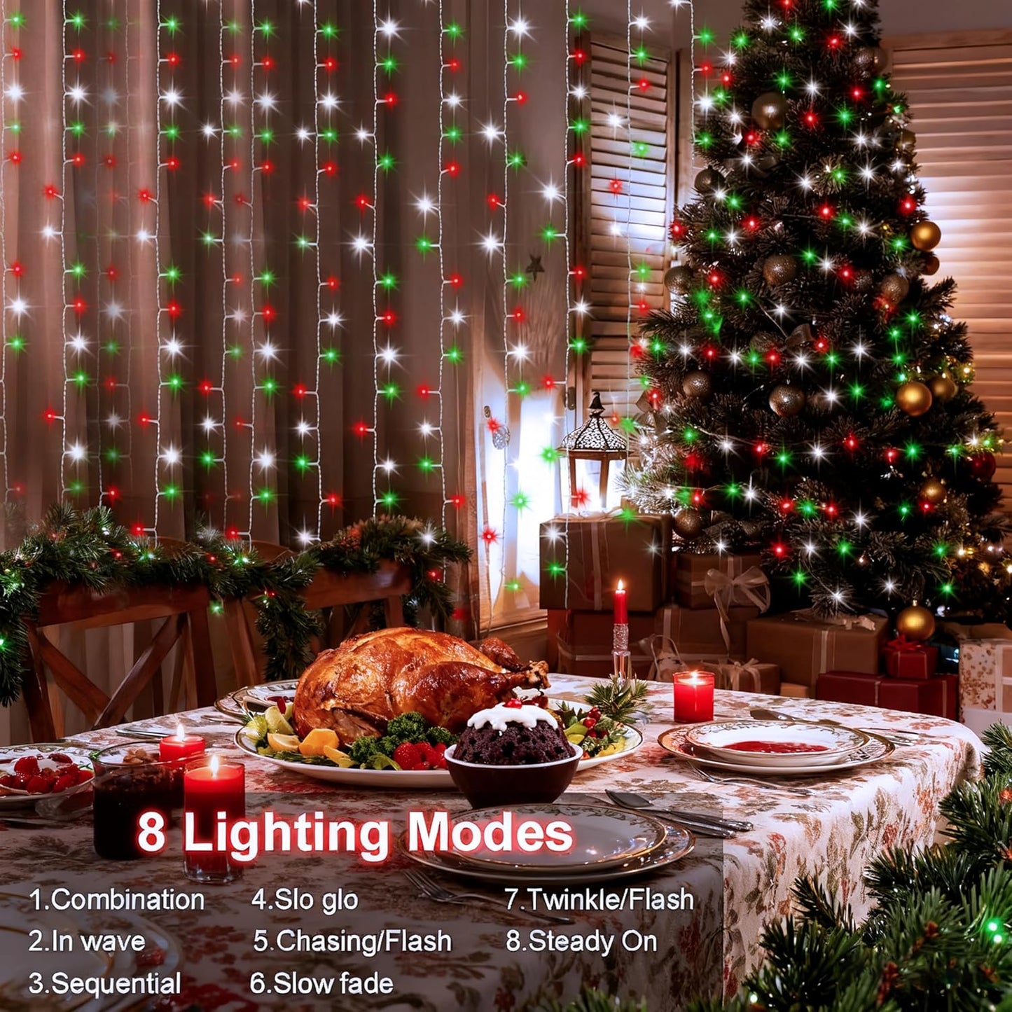 echosari_Red_White_and_Green_Christmas_Curtain_Lights_Battery_Operated,_300_LED_Fairy_Curtain_Lights_9.8Ft_x_9.8Ft_Hanging_Lights_with_Remote_Timer_for_Party_Holiday_Garden_Yard_Decor
