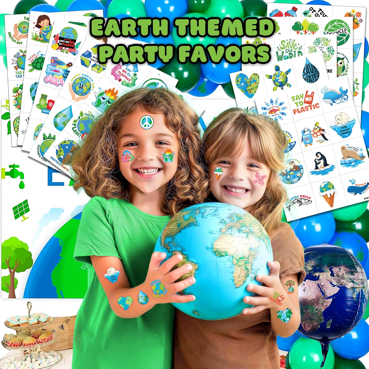 120_PCS_Earth_Day_Environment_Pre-Cut_Temporary_Tattoos_for_Kids_|_Super_Cute_Themed_Birthday_Party_Favors,_Supplies,_Decorations,_Fake_Tattoo_Stickers,_School_Rewards_Prizes_&_Gifts_Boys_&_Girls