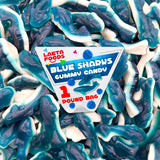 Blue Sharks Gummy Candy | 1 Pound Bag Raspberry and Marshmallow Flavor