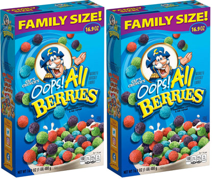 Cap&amp;#39;n Crunch Cereal, Oops All Berries, 16.9oz Box (Packaging May Vary) (Pack of 2)