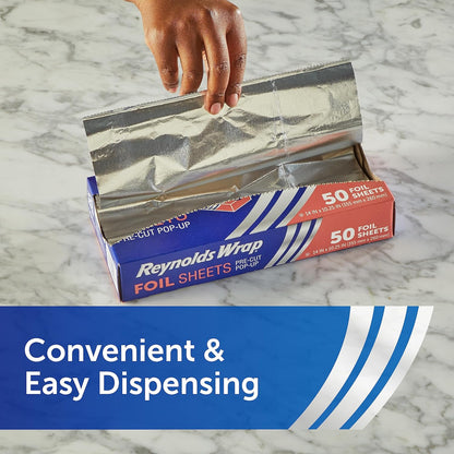 Reynolds_Wrap_Pre-Cut_Pop-Up_Aluminum_Foil_Sheets,_14_x_10.25_Inches,_50_Sheets_(Pack_of_5),_250_Total