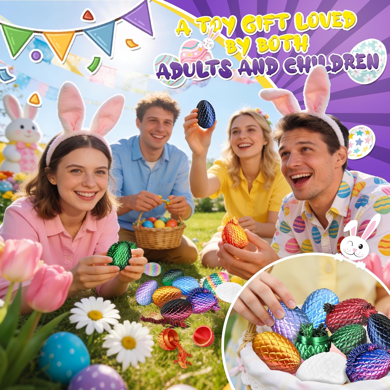 12pcs_Easter_3D_Printed_Dragon_Eggs,_Prefilled_Easter_Dragon_Egg_with_Dragon_Toy_for_Basket_Stuffers,_Goodie_Bag_Fillers,_Easter_Egg_Hunt,_Unique_Easter_Basket_Essentials_for_Kids