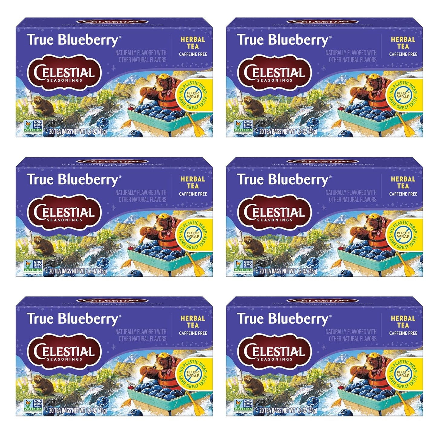 Celestial_Seasonings_True_Blueberry_Herbal_Tea_Bags,_Caffeine_Free,_20_Bags_Box_(Pack_of_6)