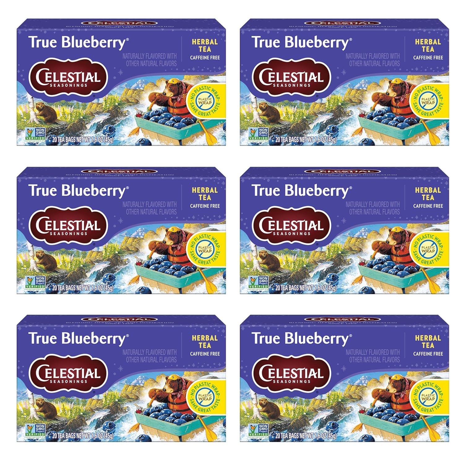 Celestial_Seasonings_True_Blueberry_Herbal_Tea_Bags,_Caffeine_Free,_20_Bags_Box_(Pack_of_6)