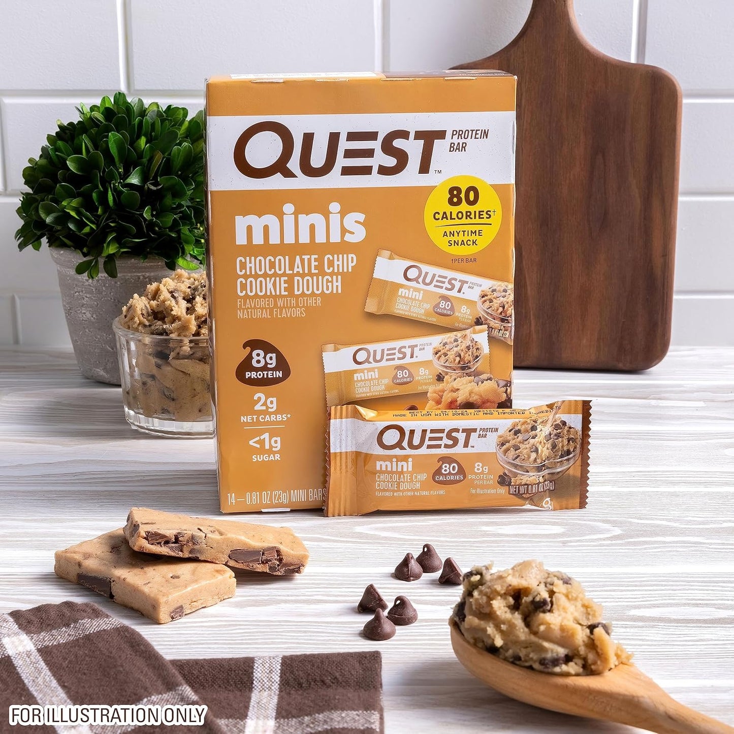 Quest_Nutrition_Mini_Chocolate_Chip_Cookie_Dough_Protein_Bars,_8g_Protein,_1g_Sugar,_2g_Net_Carbs,_Gluten_Free,_14_Count