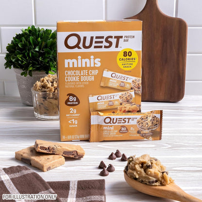 Quest_Nutrition_Mini_Chocolate_Chip_Cookie_Dough_Protein_Bars,_8g_Protein,_1g_Sugar,_2g_Net_Carbs,_Gluten_Free,_14_Count