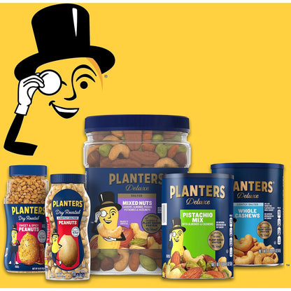 PLANTERS_Deluxe_Salted_Mixed_Nuts,_Roasted_Cashews,_Almonds,_Pecans,_Pistachios,_and_Hazelnuts,_Party_Snacks,_Plant-Based_Protein,_Quick_Snack_for_Adults,_After_School_Snack,_34oz_Container