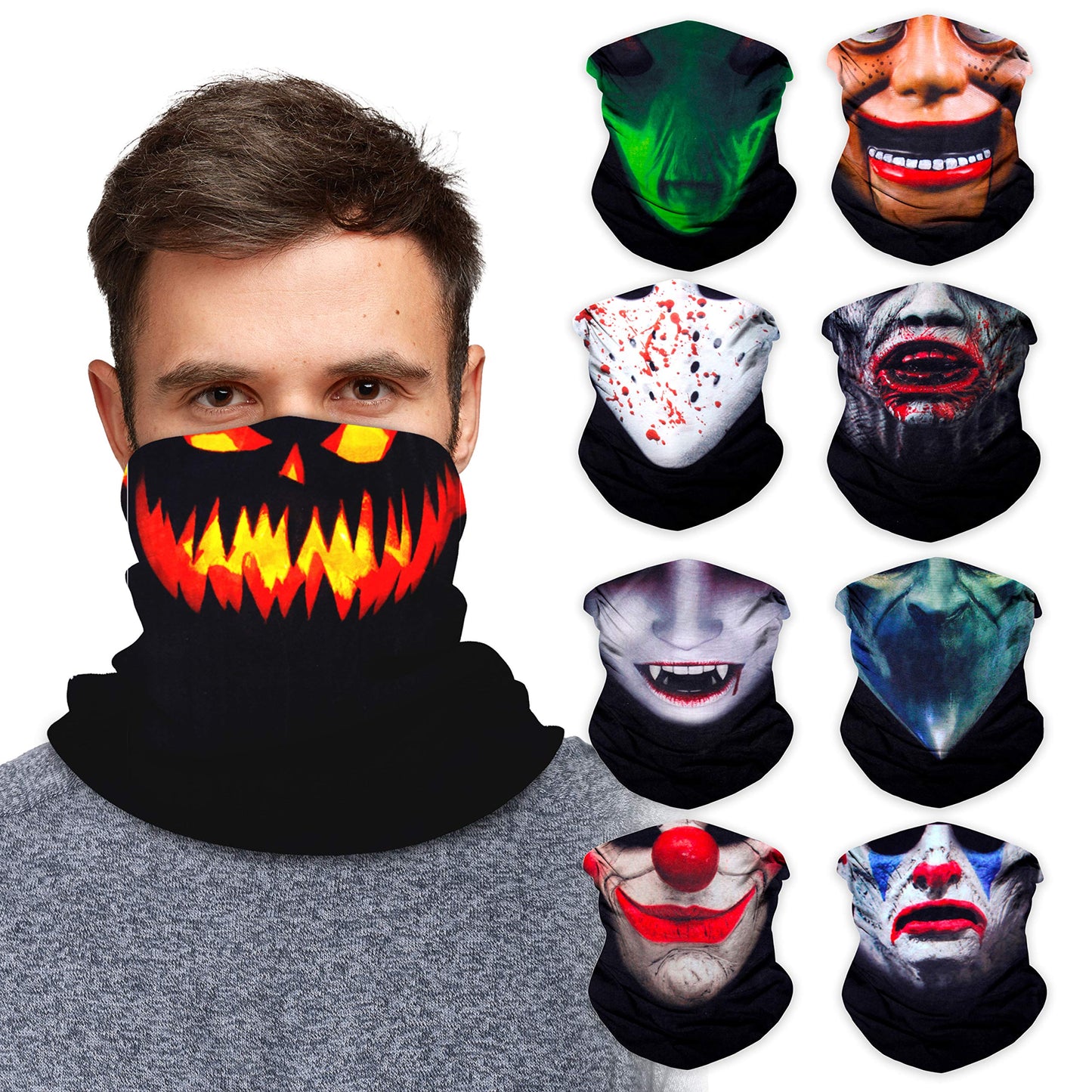 Sojourner Neck Gaiter, Bandana, Buff (9 Pack) - Face Cover for Men, Women, and Teens - Neck Warmer UV Sun Protection Gator