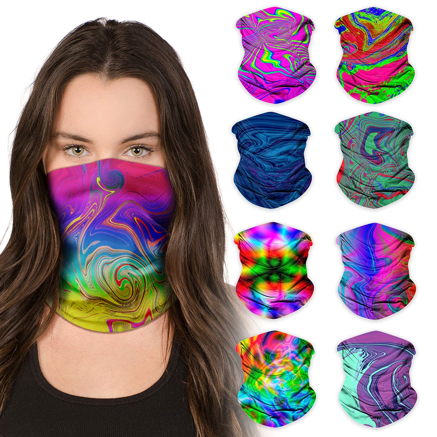 Sojourner Neck Gaiter, Bandana, Buff (9 Pack) - Face Cover for Men, Women, and Teens - Neck Warmer UV Sun Protection Gator