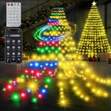 30+ Modes Coated Christmas Tree Lights Indoor with Remote - 7.5Ft x 12 Lines 336 LED Cascading Twinkle Lights Ring for Christmas Tree, Smart App Outdoor Waterproof for 7 7.5 8 Ft Xmas Tree