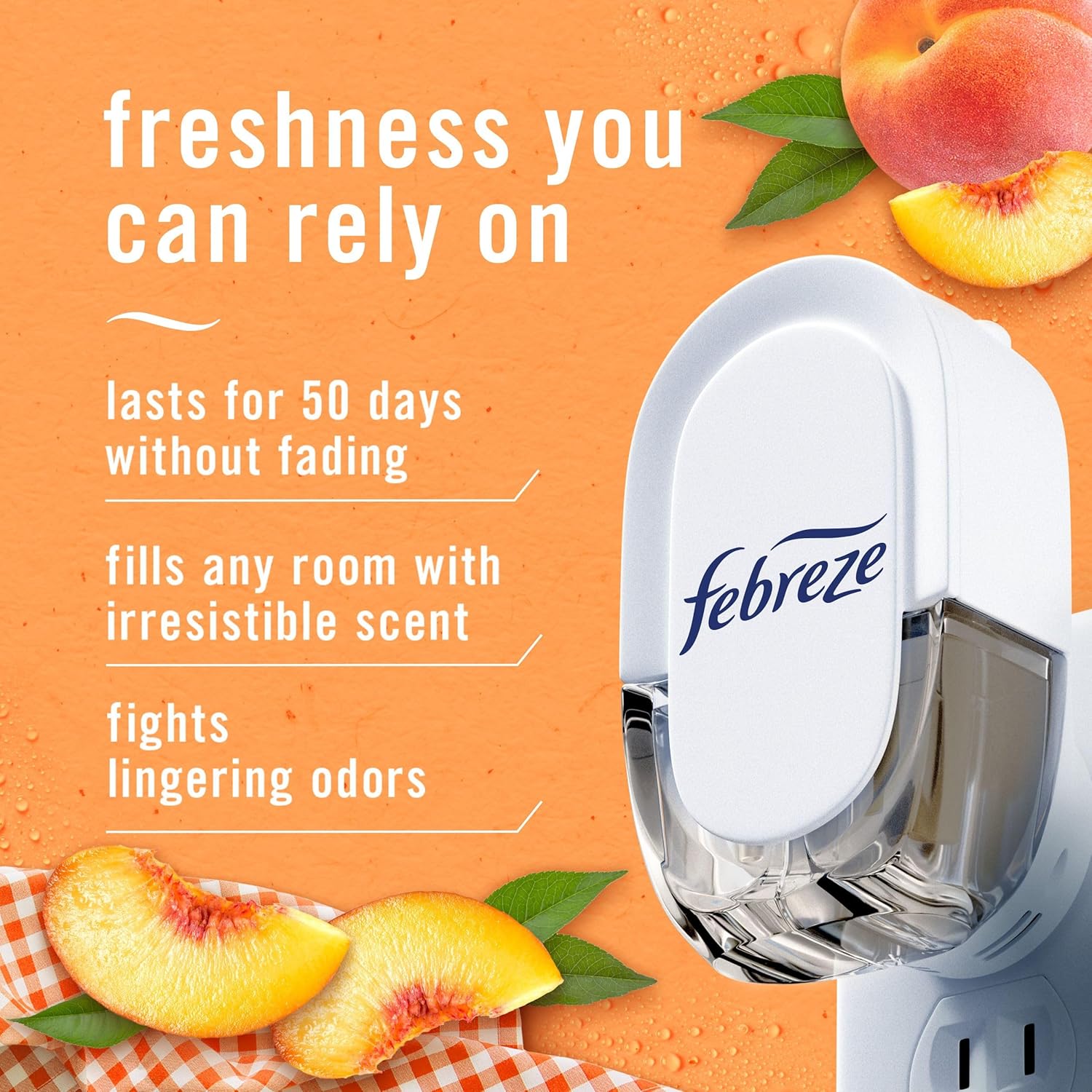 Febreze_Plug_In_Air_Freshener,_Odor-Fighting_Scented_Oil_Refill,_Air_Fresheners_for_Home_and_Bathroom_and_Kitchen,_Long_Lasting_for_Strong_Odors,_Juicy_Summer_Peaches_Scent,_0.87oz_Refills,_4_Count