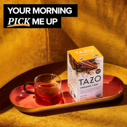 TAZO_Organic_Chai_Black_Tea_Bags,_Blend_of_Black_Teas,_Ginger,_Cinnamon,_Black_Pepper_&_Cardamom,_96_Total_Tea_Bags_(16ct_-_Pack_of_6)