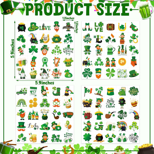 100_PCS_St_Patricks_Day_Tattoos,_Irish_Themed_St_Patricks_Day_Accessories_with_Green_Clover,_St_Patricks_Day_Temporary_Tattoos_for_St_Patricks_Day_Party_Favors_Decorations_Parade