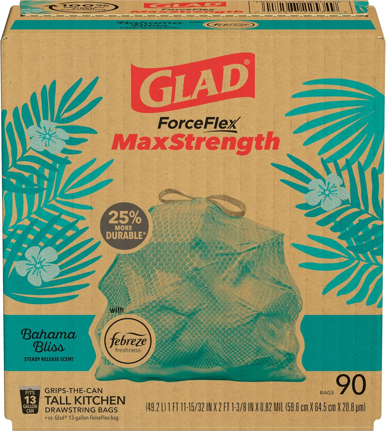 Glad_ForceFlex_MaxStrength_Kitchen_Trash_Bags,_13_Gal,_Bahama_Bliss_Febreze,_90_Ct_(Pack_May_Vary)